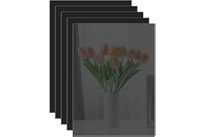YIWONFU Metacrilato Plexiglás 5 Piezas, Metraquilato Negro 2mm, Vidrio Plastico Acrílico para Marcos de Fotos, Exposiciones de Proyectos, Pinturas y Más, 25 x 20cm