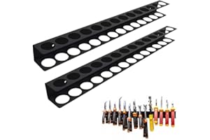 Wapasezyar 2 uchwyty narzędziowe na ścianę, 40 cm, uchwyt ścienny, 14 otworów, uchwyt ścienny, śrubokręt, uchwyt na narzędzia do garażu, warsztatu i stołu warsztatowego