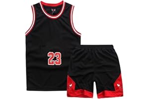 FUTERLY Basketball Trikot Kinder 2 Stücke,Basketball Kinder Trikot and Shorts,Sleeveless Basketball Trikot, Jungen Trikot Basketball Kinder,Basketball Trikot Set für 4-14 Kinder