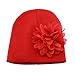 Koly Baby Girls Winter Warm Toddlers Infant Chiffon Flower Headwear Hat Red