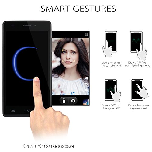 Smartphone Dual SIM, DOOGEE X5 Android Telefonia Mobile, 3G Cellulari con 5.0 Pollici HD IPS Display - 8GB Memoria Interna e 5.0MP Fotocamera Digitale - Bluetooth 4.0 Gesto Intelligente GPS Xender Cellulare - Nero