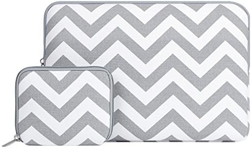 HSEOK Laptop Sleeve, Waterproof Neoprene Case Bag Cover for 12. 9 iPad Pro / 13 -13. 3 Inch Laptop / MacBook Air / MacBook Pro with Small Case for MacBook Charger or Magic Mouse, Chevron Gray
