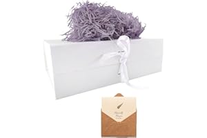 REECAGO White Gift Box, 33x26x11cm Large Gift Box with Magnetic Lids and Silk Ribbon Specially Designed for Presents Birthdays, Holidays, Anniversaries Gift Packaging