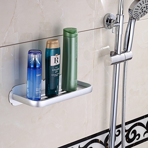 Wangel Duschregal Badregal ohne Bohren, Patentierter Kleber + Selbstklebender 3M-Kleber, Aluminium, Matte Finish - 2