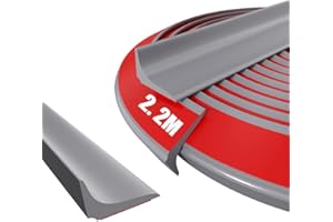 FFPMYF Listello Di Tenuta Per Piano Di lavoro Della Cucina,Autoadesiva Silicone Doccia Barriera, Angolo Cucina,Bagno Acqua Barriera, Soglia Doccia, Guarnizioni Doccia, Bordo Doccia（Grigio/2.2m)