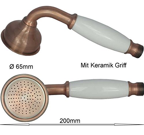 Nostalgie Retro Handbrause Dusche Duschkopf Rot Bronze 2264-01 - 2