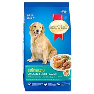 Smart Heart Adult Dog Food Dry Chicken and Liver, 10 kg