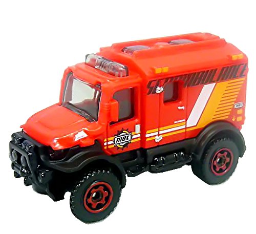 Preisvergleich Produktbild Matchbox Ambulance Krankenwagen - 4x4 SCRAMBULANCE rot - MBX Heroic Rescue - Rettungswagen Ambulance Sani Rotkreuz Rettung Ambulanz Malteser Notarzt KTW