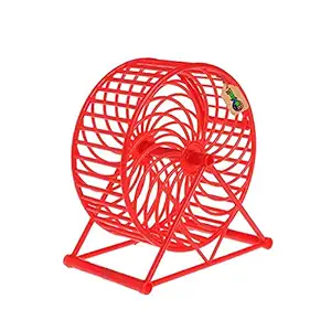 DreamAuro Jumbo Running Cum Jogging Cum Exercise Wheel for Hamster/Dwarf/Gerbil/Mice/Mouse (13cm, Red)