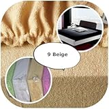 SPANNBETTLAKEN SPANNBETTUCH MIT NEUSTER TECHNIK HERGESTELLT BETTLAKEN MIT GUMMIZUG JERSEY 22 FARBEN UND 9 GRÖßEN (70x160, Beige)