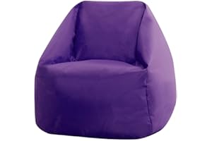 Bean Bag Bazaar Hi-Rest Kids Bean Bag Chair, Purple, Indoor Outdoor Water-Resistant Fabric, Kids Chair with Filling Included, Garden, Outdoor Seating, Playroom, Bedroom