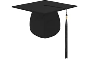 HXLJHALG 2025 Bachelor Graduation Cap with Tassel, Adjustable 2025 Academic Graduation Hat Reusable for High School University College Graduations Party Supplies Black