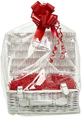 Medium Willow Hamper in Grey, White or Brown - Traditional Storage Gift Basket Make Your Own Hamper Kit