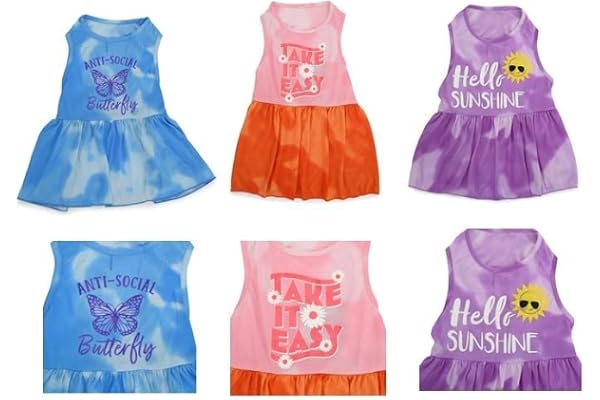 Mayra Pack of 3 Dresses, Winter Dress, Costume for Dogs, Cats & Puppies_Medium