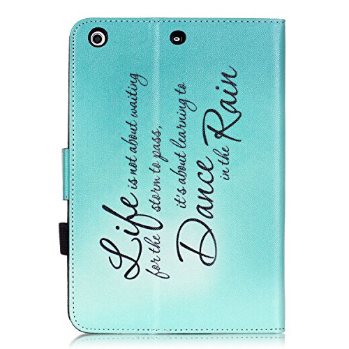 iPad Mini 3 Hülle, Deenor Colorful Painting and Stylish Drawing Wallet Case Book Style PU Leder Flip Protective Stand Flip Schutzhülle Hülle für Apple iPad Mini 1/2/3 Generation. (Rain) - 3