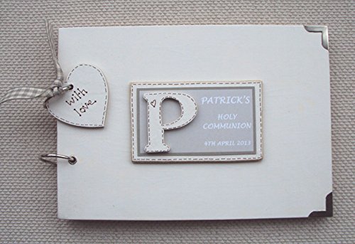 PERSONALISED A5 SIZE PHOTO ALBUM, SCRAPBOOK, MEMORY, GUEST BOOK, MULTI USE GIFT. HOLY COMMUNION. 21CM X 15CM
