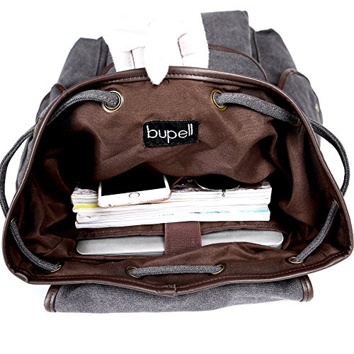 bupell Urban Daypacker XL - Vintage Canvas Rucksack Backpack f  r Schule  Uni  Arbeit  Freizeit