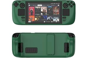 Aoyygg Protective Case Suitable for Steam Deck, Colorful Cover Protector Skin-Friendly Feel PC Material Protective Case with Stand Game Console Shell Accessories (Green)