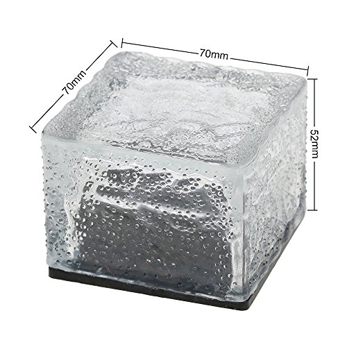 Tomshine Led Solarleuchte,Led Bodeneinbauleuchte,Solar Glas Pflastersteine mit Lichtsensor,IP 67 Wasserdicht für Garten-Hof Pathway Außendekoration Warmweiß/Weiß/Farbwechselnd(4 Stück) - 3