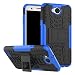 Produktbild LG Hülle, FindaGift Dual-Layer Handycover 2 in 1 Hybride Design Robuster Fall Stoßfest Cover [Anti-Rutsch] [Anti-Kratzer] Handytasche mit Kickstand Schutzhülle für LG X Power 2 / K10 Power / LV7 Blau