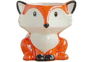 siduytin Stylish Small Ceramic Plant Pot Lightweight And Portable For Small Spaces Ceramics Small Succulent Pot Animal Planter, foxes