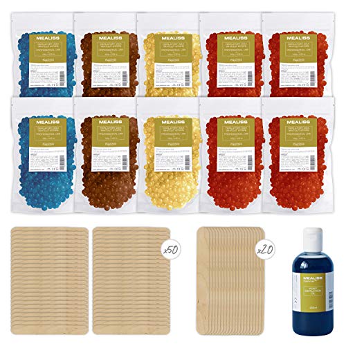 Cera Depilatoria Caliente Wax Depilación Hombres y Mujeres Espátula Aceite esenciales Depilacion Vello Cuerpo Cara Axilas Bikini Piernas Brazo 1 AÑO de Depilación