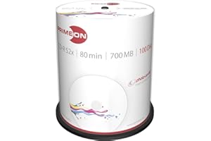 Primeon CD-R 80Min/700MB/52x Cakebox (100 Disc), photo-on-disc Surface, Inkjet Fullsize Printable, weiß