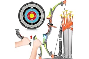 Hollyhi Bow Arrow Set for Kids, LED Light Up Archery Set Toys with 10 Arrows, Indoor Outdoor Shooting Games Hand-eye coordination Birthday Gifts for 5 6 7 8 9 10 11 12 13 14 Year Old Boys Girls