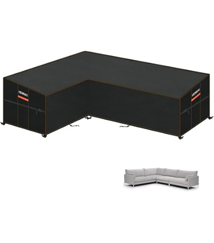 Copertura Impermeabile Per Divano Da Esterno A L - Tessuto 420D, Antivido E UV, Bianco 270x270x90cm