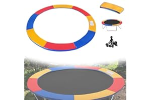 NAIZY Funda para cama elástica con bordes y protección contra los rayos UV y resistente a la rotura, para trampolín redondo de 305 cm de diámetro, multicolor