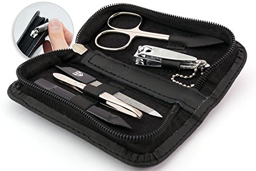Drei Schwerter | Exklusives 5-teiliges Maniküre – Pediküre – Nagelpflege-Set / Etui | Qualität – Made in Solingen | ECHT LEDER | VERSCHIEDENE FARBEN (000132) - 3