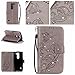 Produktbild Jepson LG Spirit 4G LTE H440 H420 C70 (4,7 Zoll) Hülle, Leadertasche Premium Lederhülle Flip Case im Bookstyle Folio Cover Kartenfächer Magnetverschluss und Standfunktion Leder Schale Etui für Handytasche Schutzhülle Prägung Strass Bling Schmetterling Muster.