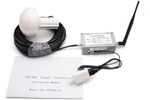LeTkingok Kit Complet de Transfert D'amplificateur de Répéteur de Signal Gps Intérieur L1 Bd2 avec Antenne de Réception de Champignon 15m
