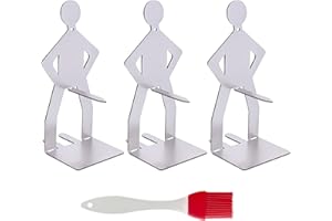 EHDWXVZM 3 supporti per salsicce e 1 spazzola per olio, griglia in acciaio inox, accessori da forno, pennello in silicone