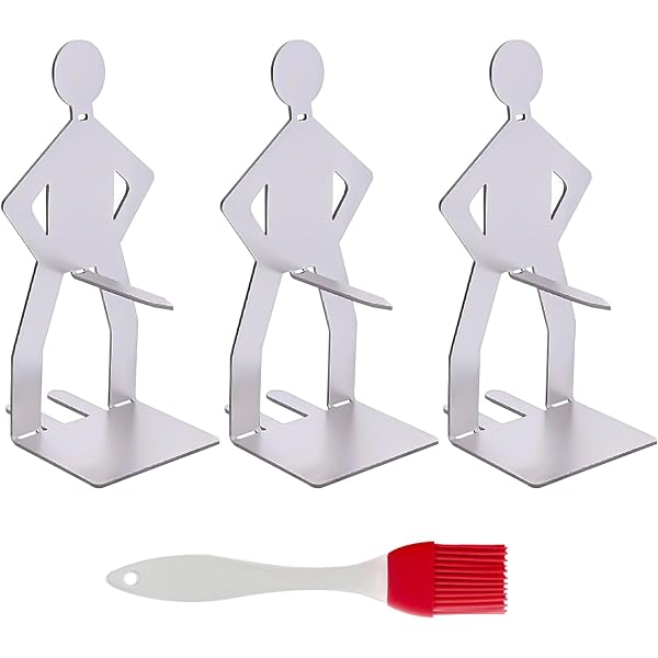 LYPPUL 4 Pezzi Supporto per Salsicce Barbecue in Acciaio Inox, Creativo Supporto per Salsicce a Forma di Uomo, Griglia Portatile per Hot Dog per