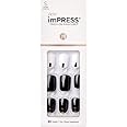 KISS imPRESS Press-On Manicure, Nail Kit, PureFit Technology, Short Press-On Nails, Midnight Drive, Includes Prep Pad, Mini File, Cuticle Stick, and 30 Fake Nails