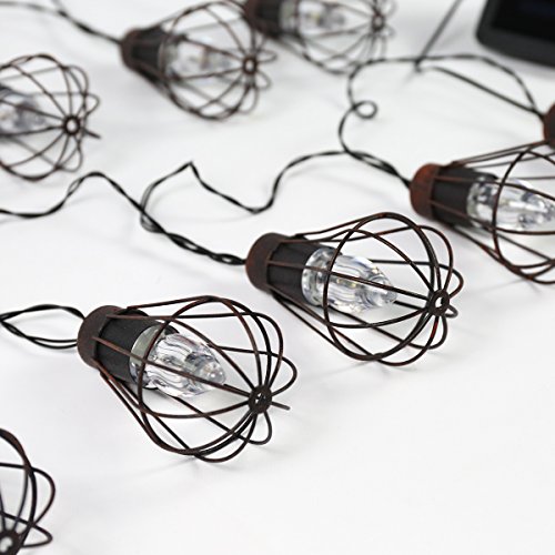 Design Metall Lichterkette, kupferfarben, solarbetrieben mit warmweißen LEDs, 2,8m, von Festive Lights - 3