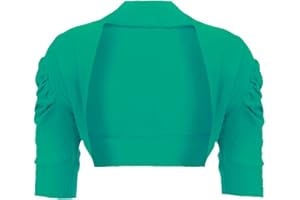 LOTMART Fille uni boléro Enfants Manches FRONCÉES Cardigan Court Haut décontracté