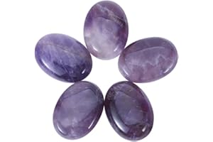 NBEADS Arricraft 5 Piezas de Cabujones de Ágata A Rayas Naurales, Encantadores Abalorios, Ovalados para Hacer Joyas Amatista