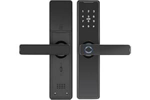 Gotrain Smart Lock mit Griff, Fingerabdruck Türschloss Elektronisches Digitalschloss mit Tastatur, APP Steuerung Unterstützung WiFi & Bluetooth Smart Lock für Haustür, Schlafzimmer, Zuhause, Hotel