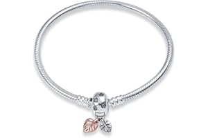 HappyStar Bransoletka ze srebra próby 925, charms, bransoletka damska, kompatybilna z charmsami Pandora, prezent na Dzień Matki, prezent dla kobiet., 7,1 pouces/18 cm (pour un poignet de 5,9), Srebro