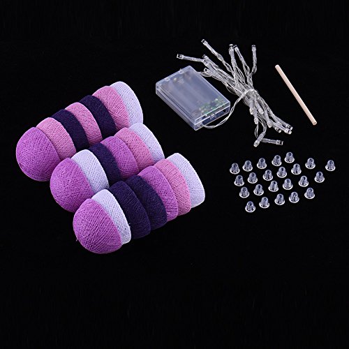 LianLe DIY 20 Stk LED Nachtlicht Deko Lichterkette Fairy Lights Kugellicht für Weihnachten Kinderzimmer Wedding Party Hochzeiten LiLa - 5