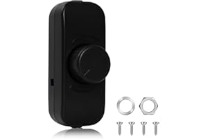 Lamptobe Dimmer per Lampade a LED 220V, Regolatore Dimmer a Manopola Interruttore Varialuce Dimmer con Cavo 3-100W Regolabile led dimmer per Lampadine Dimmerabili Lampade Alogene, 1 Pezzo