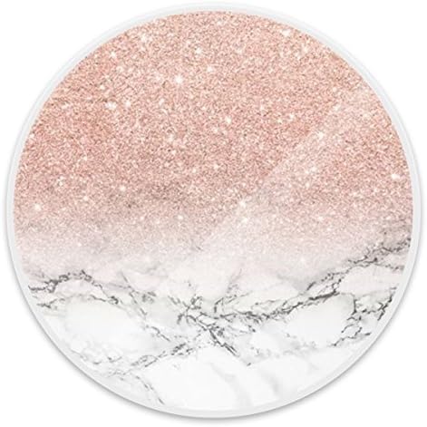 Customize Mounts and Holder, Expanding Stand Pop Grip Mount Sockets for Cellphones,Smartphones and Tablets - Modern Faux Rose Gold Pink Glitter White Marble White