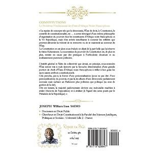 ConstitutionS: Le Probleme fondamental des Etats d'Afrique Noire Francophone Livre en Ligne - Telecharger Ebook