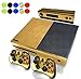 Produktbild Skin for XBOX ONE - Morbuy Design Folie Aufkleber schützende Haut Schale für Microsoft XBOX ONE Konsole und 2 Dualshock Controller Skins und Kamera Sticker Set + 10 pc Silikon Thumb Grips (Gold Glänzend)