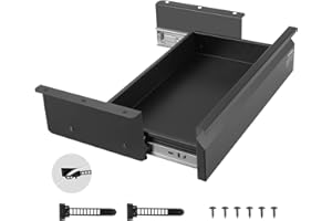 VEVOR Untertisch Schublade 440x223x101 mm, Unterbau Schreibtisch, versteckter Schreibtisch-Aufbewahrungs-Organizer, Bleistiftschublade unter dem Tisch für Sitz-Steh-Arbeitsplätze im Büro & zu Hause