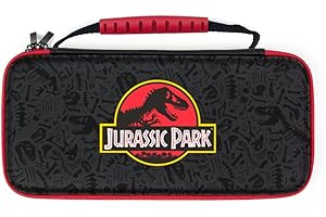 Numskull Official Jurassic Pack Hard Shell Travel Case for Nintendo Switch and OLED Model 2021 Console - Fits 10 Games and Switch Accessories