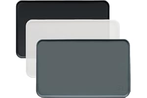 KaraLuna© Basic Silikon Unterlage 48x30 cm, grau I rutschfest Napfunterlage für Hundenapf Katzennapf I Futtermatte Hunde Katzen Matte