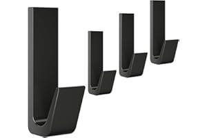 DETONTSAI UOPMQGB Ganchos negros de 4 piezas para capa, ganchos para armario, toallero de pared sin taladro, ¡para colgar chaquetas, abrigos, bufandas, bolsos y mucho más!